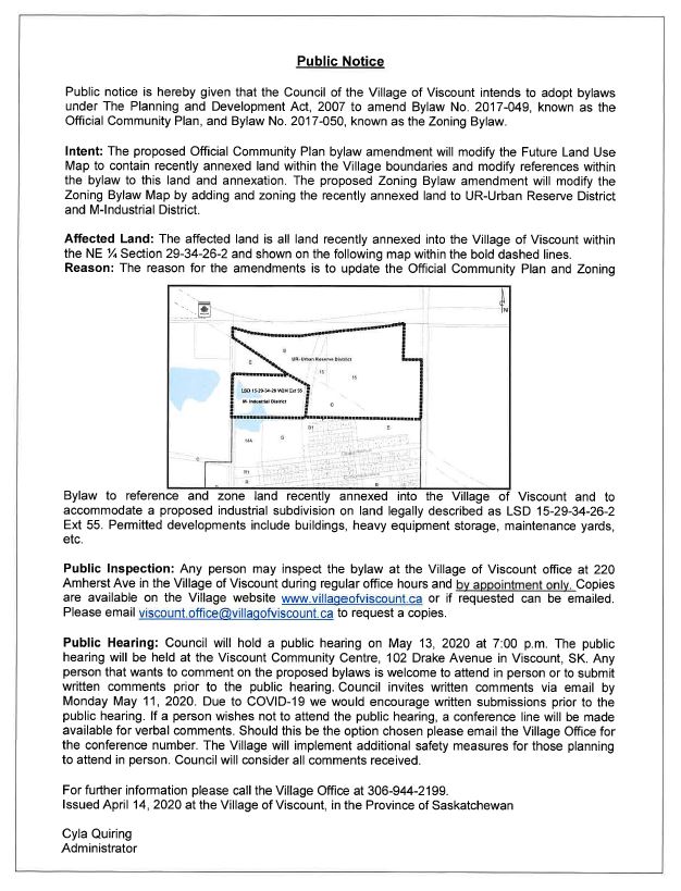 Public Notice - Bylaw Public Notice - Bylaw
